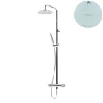 Bruma Avalon Bateria natryskowa ścienna z deszczownicą na ramieniu Ø 250 mm i słuchawką prysznicową Pure White 1893402PW