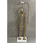 Galatea Design Retro Bateria wannowa wolnostojąca złoty szczotkowany GDT818W7BRG