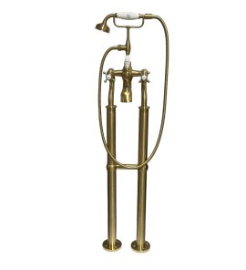Galatea Design Retro Bateria wannowa wolnostojąca złoty szczotkowany GDT818W7BRG