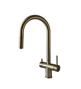   Galatea Design Circla Bateria kuchenna z podłączeniem do wody filtrowanej brushed gold GDF118BRG