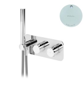 Bruma Avalon Bateria natryskowa termostatyczna podtynkowa z 2-wylotami Pure White 1842001PW