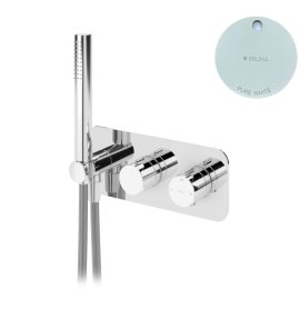 Bruma Avalon Bateria natryskowa termostatyczna podtynkowa z 3-wylotami Pure White 1842801PW