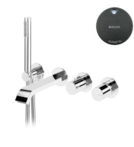 Bruma Avalon Bateria wannowa podtynkowa z wylewką i słuchawką prysznicową Gunmetal 1894621MG