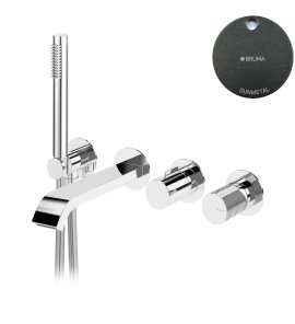 Bruma Avalon Bateria wannowa podtynkowa z wylewką i słuchawką prysznicową Gunmetal 1892103MG