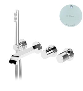 Bruma Avalon Bateria wannowa podtynkowa z wylewką i słuchawką prysznicową Pure White 1892104PW