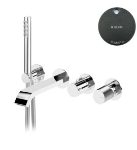 Bruma Avalon Bateria wannowa podtynkowa z wylewką i słuchawką prysznicową Gunmetal 1892104MG