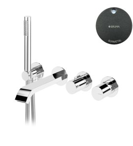 Bruma Avalon Bateria wannowa podtynkowa z wylewką i słuchawką prysznicową Gunmetal 1894631MG