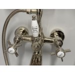 Galatea Design Retro Bateria wannowa ścienna z zestawem prysznicowym nikiel GDT8NKL