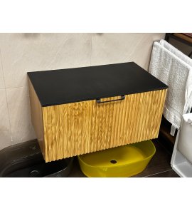    Rak Ceramika Imperium Szafka podumywalkowa 80x50 dąb + Blat HPL 80x46 black rocks WOD80CD+IMKOBL46080BLR 