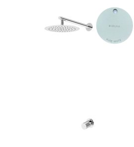 Bruma Avalon Bateria natryskowa podtynkowa z deszczownicą Ø 250 mm ścienną Pure White 1893600PW