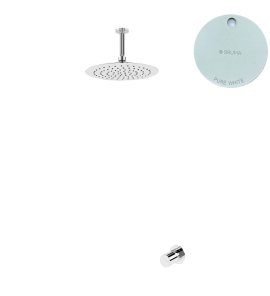 Bruma Avalon Bateria natryskowa podtynkowa z deszczownicą Ø 250 mm sufitową Pure White 1895621PW