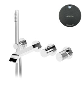 Bruma Avalon Bateria wannowa podtynkowa z wylewką i słuchawką prysznicową Gunmetal 1892105MG