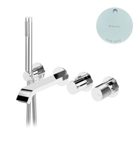 Bruma Avalon Bateria wannowa podtynkowa z wylewką i słuchawką prysznicową Pure White 1892106PW