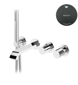 Bruma Avalon Bateria wannowa podtynkowa z wylewką i słuchawką prysznicową Gunmetal 1892106MG