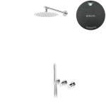 Bruma Avalon Bateria natryskowa podtynkowa z deszczownicą ścienną Ø 250 mm słuchawką prysznicową Gunmetal 1895721MG
