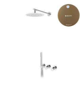 Bruma Avalon Bateria natryskowa podtynkowa z deszczownicą ścienną Ø 250 mm słuchawką prysznicową Sunset 1895721SS