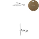Bruma Avalon Bateria natryskowa podtynkowa z deszczownicą ścienną Ø 250 mm słuchawką prysznicową Sunset 1895721SS