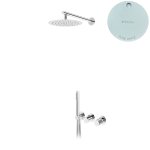 Bruma Avalon Bateria natryskowa podtynkowa z deszczownicą ścienną Ø 250 mm słuchawką prysznicową Pure White 1893602PW