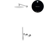 Bruma Avalon Bateria natryskowa podtynkowa z deszczownicą ścienną Ø 250 mm słuchawką prysznicową Night Sky 1893603NS