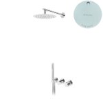 Bruma Avalon Bateria natryskowa podtynkowa z deszczownicą ścienną Ø 250 mm słuchawką prysznicową Pure White 1893603PW
