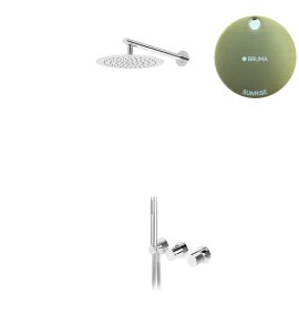 Bruma Avalon Bateria natryskowa podtynkowa z deszczownicą ścienną Ø 250 mm słuchawką prysznicową Sunrise 1893603SR