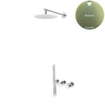 Bruma Avalon Bateria natryskowa podtynkowa z deszczownicą ścienną Ø 250 mm słuchawką prysznicową Sunrise 1893603SR