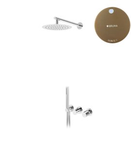 Bruma Avalon Bateria natryskowa podtynkowa z deszczownicą ścienną Ø 250 mm słuchawką prysznicową Sunset 1893603SS