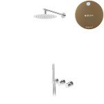 Bruma Avalon Bateria natryskowa podtynkowa z deszczownicą ścienną Ø 250 mm słuchawką prysznicową Sunset 1893603SS