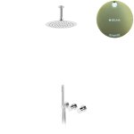 Bruma Avalon Bateria natryskowa podtynkowa z deszczownicą sufitową Ø 250 mm słuchawką prysznicową Sunrise 1895821SR