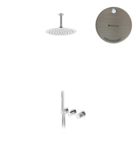 Bruma Avalon Bateria natryskowa podtynkowa z deszczownicą sufitową Ø 250 mm słuchawką prysznicową Morning Mist 1893702MM