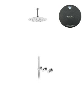 Bruma Avalon Bateria natryskowa podtynkowa z deszczownicą sufitową Ø 250 mm słuchawką prysznicową Gunmetal 1893702MG