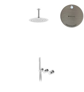 Bruma Avalon Bateria natryskowa podtynkowa z deszczownicą sufitową Ø 250 mm słuchawką prysznicową Morning Mist 1893703MM