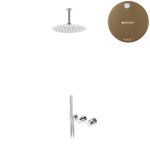 Bruma Avalon Bateria natryskowa podtynkowa z deszczownicą sufitową Ø 250 mm słuchawką prysznicową Sunset 1893703SS