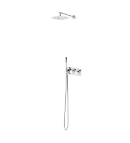 Bruma Avalon Zestaw natryskowy termostatyczny podtynkowy z deszczownicą ścienną Ø 250 mm i słuchawką prysznicową Chrom 1847804CR