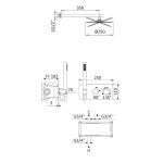 Bruma Avalon Zestaw natryskowy termostatyczny podtynkowy z deszczownicą ścienną Ø 250 mm i słuchawką prysznicową Chrom 1847804CR