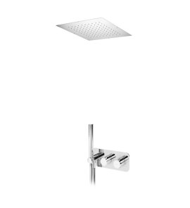 Bruma Avalon Bateria natryskowa termostatyczna podtynkowa z deszczownicą sufitową 500x500 mm i słuchawką prysznicową Chrom 1844872CR