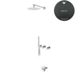 Bruma Avalon Bateria wannowo-natryskowa podtynkowa z deszczownicą ścienną Ø 250 mm napełnianiem przez przelew i słuchawką prysznicową Gunmetal 1893521MG