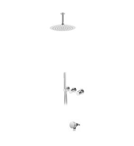 Bruma Avalon Bateria wannowo-natryskowa podtynkowa z deszczownicą sufitową Ø 250 mm napełnianiem przez przelew i słuchawką prysznicową Chrom 1892502CR