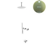 Bruma Avalon Bateria wannowo-natryskowa podtynkowa z deszczownicą sufitową Ø 250 mm napełnianiem przez przelew i słuchawką prysznicową Sunrise 1892502SR