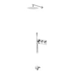 Bruma Avalon Bateria wannowo-natryskowa termostatyczna podtynkowa z deszczownicą Ø 250 mm słuchawką prysznicową i napełniaczem w przelewie Chrom 1843722CR