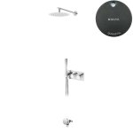 Bruma Avalon Bateria wannowo-natryskowa termostatyczna podtynkowa z deszczownicą Ø 250 mm słuchawką prysznicową i napełniaczem w przelewie Gunmetal 1843722MG