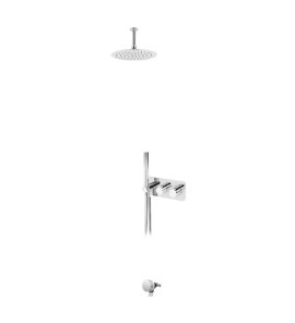Bruma Avalon Bateria wannowo-natryskowa termostatyczna podtynkowa z deszczownicą Ø 250 mm słuchawką prysznicową i napełniaczem w przelewie Chrom 1843822CR