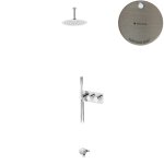 Bruma Avalon Bateria wannowo-natryskowa termostatyczna podtynkowa z deszczownicą Ø 250 mm słuchawką prysznicową i napełniaczem w przelewie Morning Mist 1843822MM