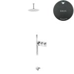 Bruma Avalon Bateria wannowo-natryskowa termostatyczna podtynkowa z deszczownicą Ø 250 mm słuchawką prysznicową i napełniaczem w przelewie Gunmetal 1843822MG