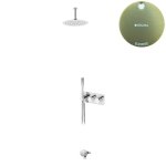 Bruma Avalon Bateria wannowo-natryskowa termostatyczna podtynkowa z deszczownicą Ø 250 mm słuchawką prysznicową i napełniaczem w przelewie Sunrise 1843822SR