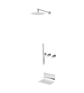 Bruma Avalon Bateria wannowo-natryskowa podtynkowa z deszczownicą Ø 250 mm wylewką i słuchawką prysznicową Chrom 1893551CR