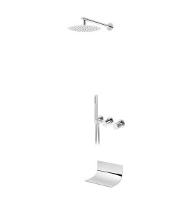 Bruma Avalon Bateria wannowo-natryskowa podtynkowa z deszczownicą Ø 250 mm wylewką i słuchawką prysznicową Chrom 1892402CR