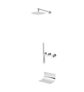 Bruma Avalon Bateria wannowo-natryskowa podtynkowa z deszczownicą Ø 250 mm wylewką i słuchawką prysznicową Chrom 1892403CR