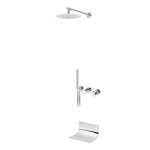 Bruma Avalon Bateria wannowo-natryskowa podtynkowa z deszczownicą Ø 250 mm wylewką i słuchawką prysznicową Chrom 1892403CR