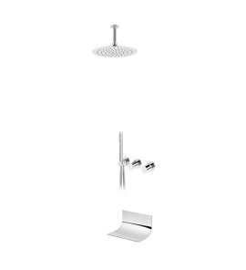 Bruma Avalon Bateria wannowo-natryskowa podtynkowa z deszczownicą sufitową Ø 250 mm wylewką i słuchawką prysznicową Chrom 1893651CR